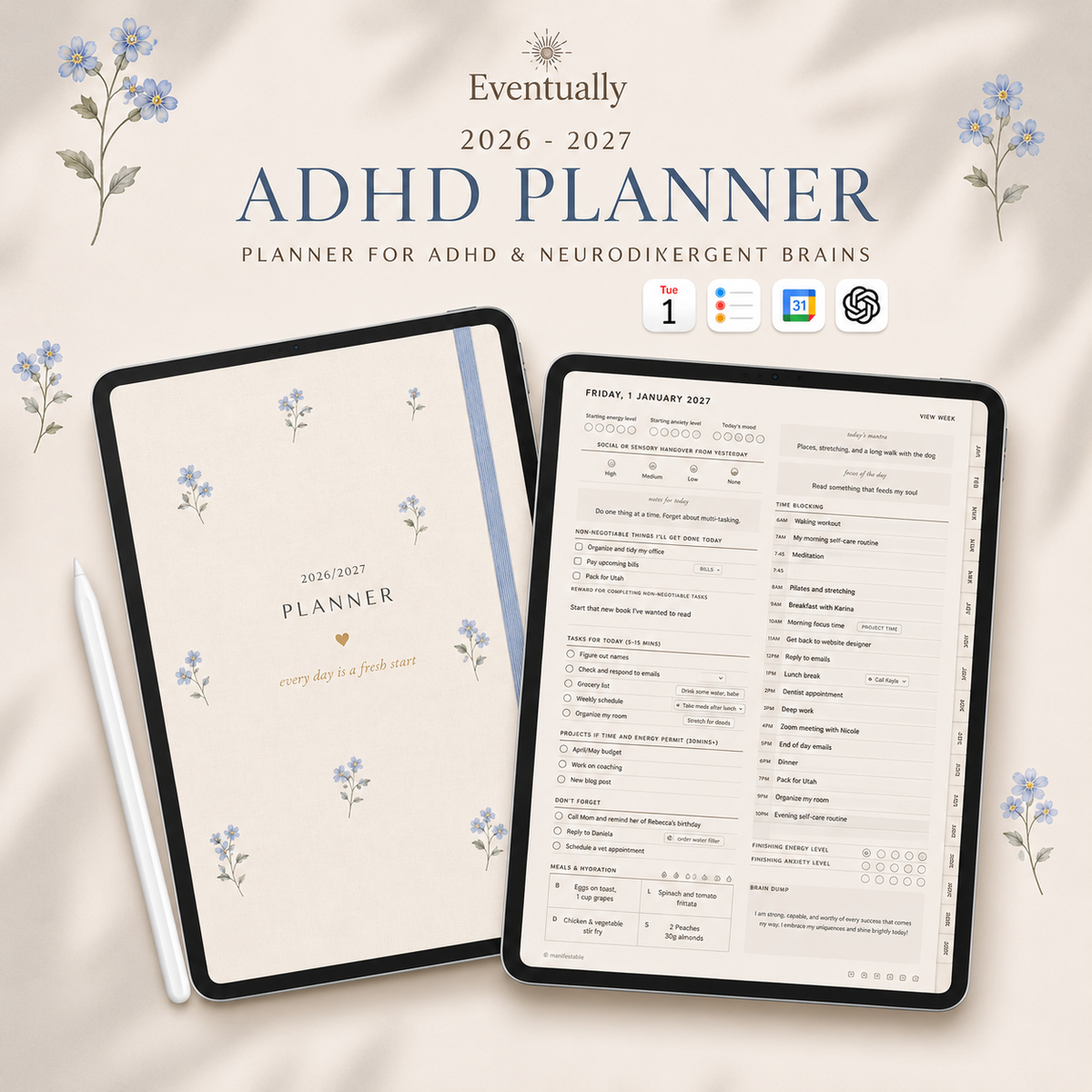 ADHD Digital Planner 2026-2027