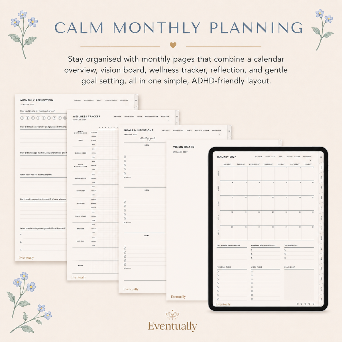 ADHD Digital Planner 2026-2027