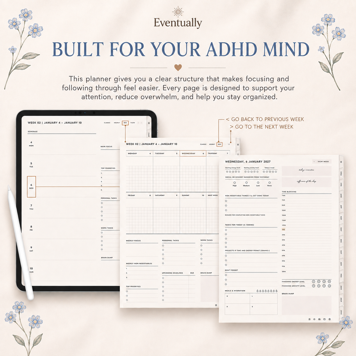 ADHD Digital Planner 2026-2027