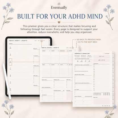 ADHD Digital Planner 2026-2027